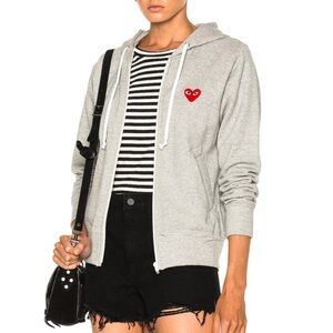 COMME DES GARCONS PLAY Zip Up Cotton Hoodie